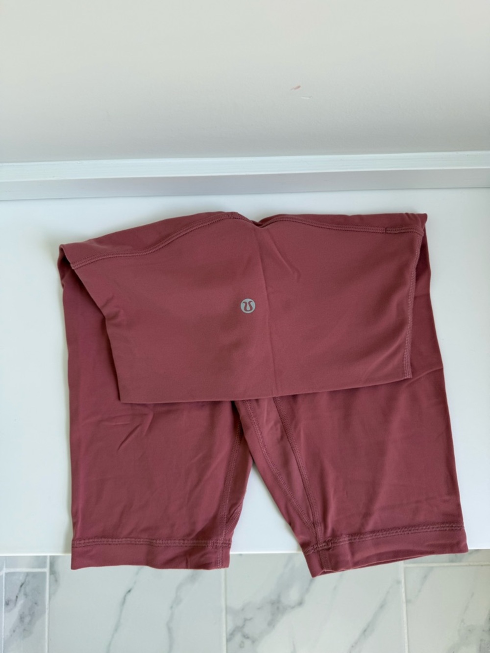 Lululemonu High-Waist Align Biker Shorts - Dusty Rose Sz 4